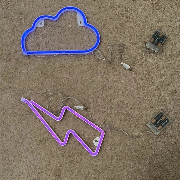 LED neon cloud and lightning lights - Picture 3 of 4